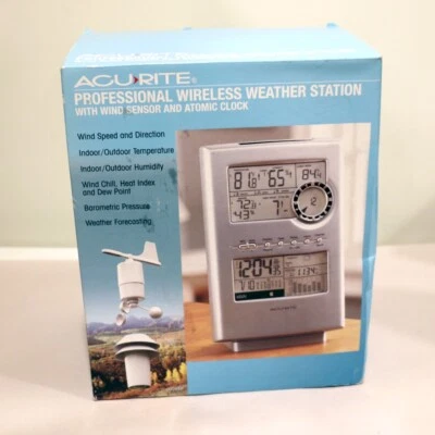 New in Box Acu-rite Deluxe Professional Weather Station Wind Sensor Atomic Clock - Image 1 of 4