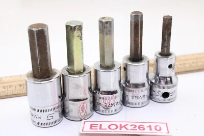 Snap On FAM5A - FAM9E 5-9mm 3/8" Drive Metric 5 Piece Hex Bit Socket SET USA - Image 1 of 4