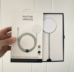 Native Union Snap Magnetic Wireless Charger 10ft USB-C Sage iPhone 12 or later - Picture 1 of 5