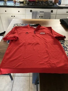 MENS ADIDAS NCAA RAGIN CAJUNS 1/4 ZIP LIGHTWEIGHT TOP 1/2 SLEEVE RED M MED NWT - Picture 1 of 5