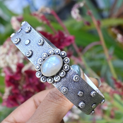 VALENTINO Bracciale argento sterling 925 pietra di luna arcobaleno per regalo compleanno