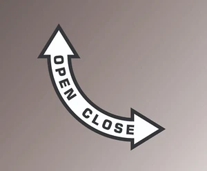 Aviation Safety ADHESIVE DECAL - DIRECTIONAL LATCH LABEL - OPEN RIGHT Bottom - Picture 1 of 1