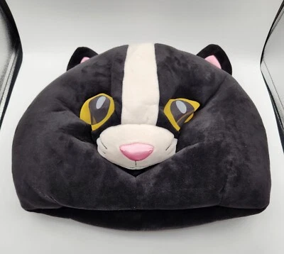 Black & White Cat Stuffed Cloth Head Mascot Mask Halloween Costume Emojinantion  - Image 1 of 4