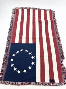 Betsy Ross Flag Throw Blanket 28x47 Goodwin Weavers - Picture 1 of 5