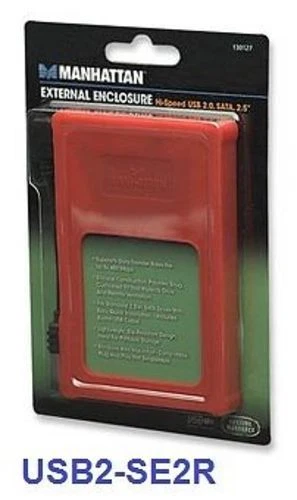 USB 2.0 to SATA 2.5" HDD Silicone Enclosure, Red 130127 - Image 1 of 4