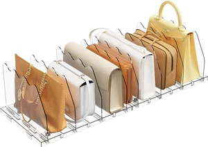 Adjustable Shelf Divider, Clear Purse Organizers, Handbag Separators, Closet Sto - Picture 1 of 12