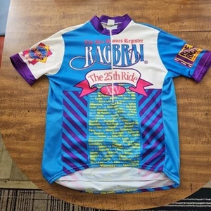 Voler Mens Cycling Jersey XXL Vintage RAGBRAI The 25th Ride Blue Ride Acros Iowa - Picture 1 of 3