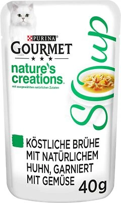 PURINA GOURMET CRYSTAL SOUP KATZENFUTTER KATZEN SUPPE HUHN UND GEMÜSE 32 x 40 g