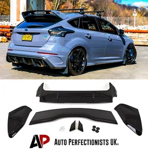 Ford Focus 'RS Style' Look ST MK3 MK3.5 Gloss Black Rear Boot Roof Spoiler Wing - Picture 1 of 16