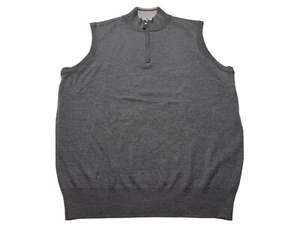 NWT Men's Peter Millar Crown Soft Quarter Zip Vest Large Charcoal ME0S54 *FLAW* - Picture 1 of 14