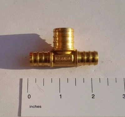 HOMEWORK88 25 Pack XFITTING 1/2" X 1/2" X 3/4" Pex B Tee , Brass Crimp Fittings , Lead Free
