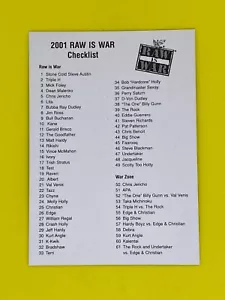 2001 Raw Is War WWF Fleer Skybox Checkliste Wrestling Trading Card 2 Of 2 WWE - Bild 1 von 2