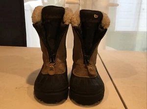 Columbia Snow Boots Toddler/kids Size 12 Zip Up Winter Suede/leather Insulated - Picture 1 of 6