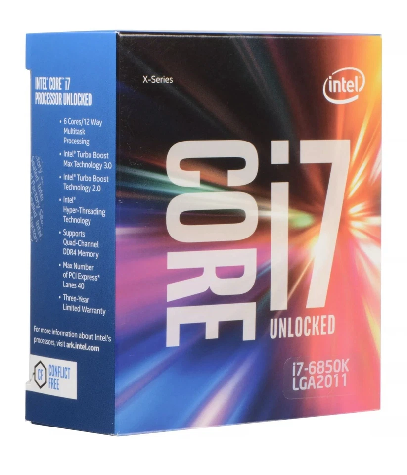 Intel Core i7-6850K Processor FC-FCLGA2011-3 3.6Ghz, 15MB Cache, 6Cores-12Thread - Image 1 of 1