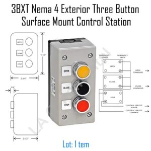 MMTC 3BXT Nema 4 Exterior Three Button Surface Mount Control Station - Picture 1 of 3