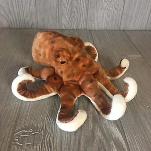 Wild Republic Octopus Squid 10" Plush Toy Brown Cream Ocean Stuffed Animal - Picture 1 of 8