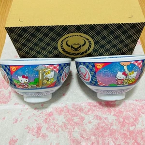 Yoshinoya Hello Kitty Yoshinoya 2025 a casa ciotola melamina originale set di 2 - Foto 1 di 5