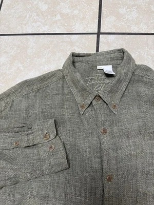 Camisa abotonada de lino tejido abierto The Territory Ahead para hombre talla XXLL grande y alta Foto 1 de 4