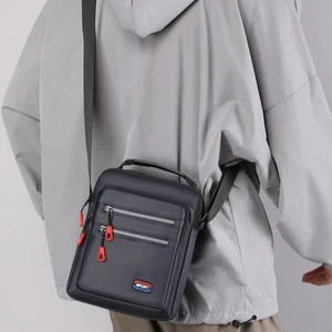Solid Color Nylon Shoulder Bag Single Shoulder Business Messenger Bag Travel - Picture 1 of 16