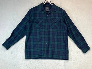 Pendleton Wool Board Shirt  Button Up  Plaid Green Men's Size Large  - Foto 1 di 9