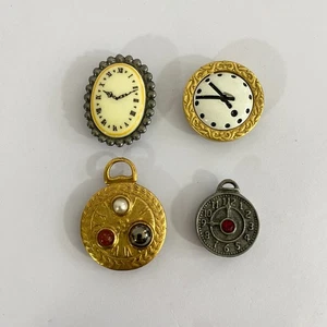 Juego De Colección De 4 Fundas De Botones De Reloj Plata Oro - Imagen 1 de 4