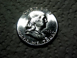 GEM BRILLIANT UNCIRCULATED 1963-P FRANKLIN SILVER HALF DOLLAR   D9 - Picture 1 of 2