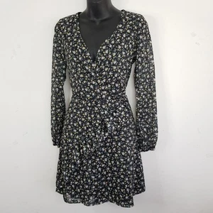 Miss Selfridge ditsy wrap ruffle long sleeve floral dress size 8 - Picture 1 of 10