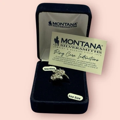 Montana Silversmiths Sterling Silver CZ Marquise Cluster Wrap Ring 925 One Size - Image 1 of 4