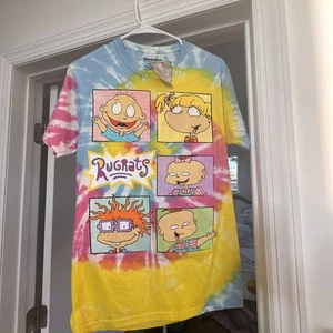 Camiseta Tie Dye de Dibujos Animados Personajes Nickelodeon Rugrats Manga Corta Talla Pequeña - Imagen 1 de 3
