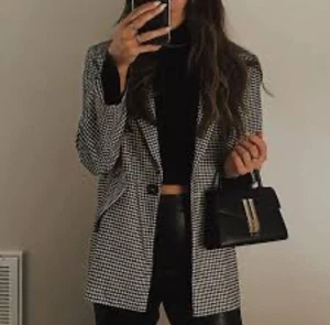 Dress Forum oversized houndstooth blazer Sz. S black white one button - Picture 1 of 11