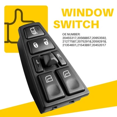 Interruptor de ventana eléctrica para Volvo VN/VNL/VNM 2004-2012 lado del conductor delantero 20452017 Foto 1 de 4