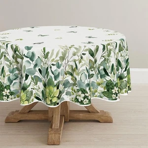 Spring Summer Tablecloth 70x70 Inch Round, Eucalyptus Floral Table Cover for ... - Picture 1 of 6