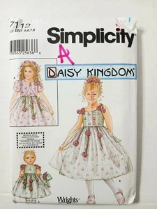 7112 Simplicity Sewing Pattern. Daisy Kingdom Girls Childs Dress & Jacket Sz 5-8 - Picture 1 of 3