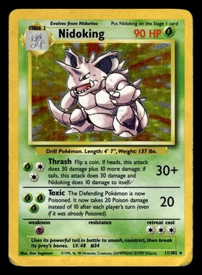 Nidoking 11/102 Holo Rare Base Set Pokemon Card - Image 1 of 2