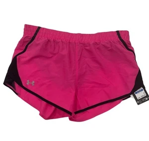 Girls Under Armour Athletic Shorts Size YXL Pink/Black - Picture 1 of 8
