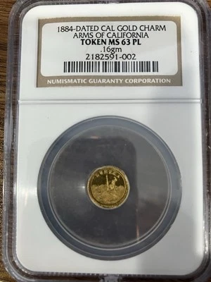 1884 ARMS OF CALIFORNIA GOLD MS 63 PL - Image 1 of 4