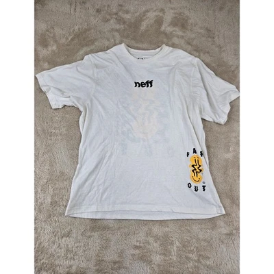 Camiseta gráfica blanca Neff para hombre Happy Vibes cara sonriente talla L Foto 1 de 4