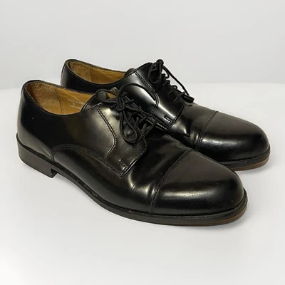 Zapato Oxford David Taylor de cuero negro punta de ala para hombre talla 8 D Foto 1 de 4