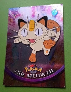 POKEMON Topps Card #52 MEOWTH HOLO Blue Logo MP TV Animation 1999! - Picture 1 of 4