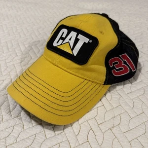 Gorra de camionero CAT Racing Jeff Burton # 31 RCR Team Pit Crew amarilla negra - Imagen 1 de 6