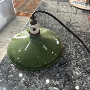 Benjamin 12" Porcelain Industrial  Pendant Green Barn Vintage Light..  - Picture 1 of 6