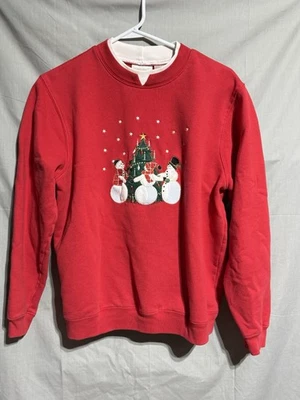 Baxter & Wells 圣诞雪人运动衫女式大号奶奶奶 — 第 1/4 张图片