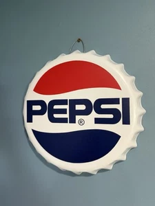 Pepsi Cola Flaschenverschluss Schild Blech Metall Wanddeko Soda Pop Man Cave - Bild 1 von 2