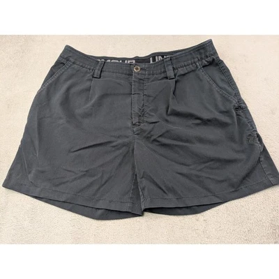 安德玛男式 36 黑色高尔夫短裤打褶休闲平前短裤 — 第 1/4 张图片