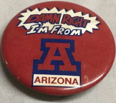 Vintage Arizona Sun Devils Button Pin 1987 Athletic Supporters American Gag Bag Cover