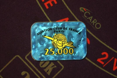 X 1 - Aviation Club de France - ACF - WPT - B&G Plaque 25000 - Poker Chip - Image 1 of 2