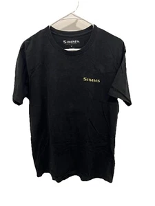 Simms Medium Fishing T Shirt Mens Black Short Sleeve Crewneck Graphic - Picture 1 of 3