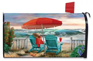 Beach Life Summer Magnetic Mailbox Cover Nautical Standard Briarwood Lane - Picture 1 of 5