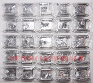 Lot of 25 Pairs 50pcs Self Closing OVERLAY Flush Cabinet Hinges- Chrome Plated - Picture 1 of 5