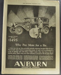 1929 Auburn Model 8-90 Sedan Large Size Print Ad Excellent Original - Picture 1 of 5